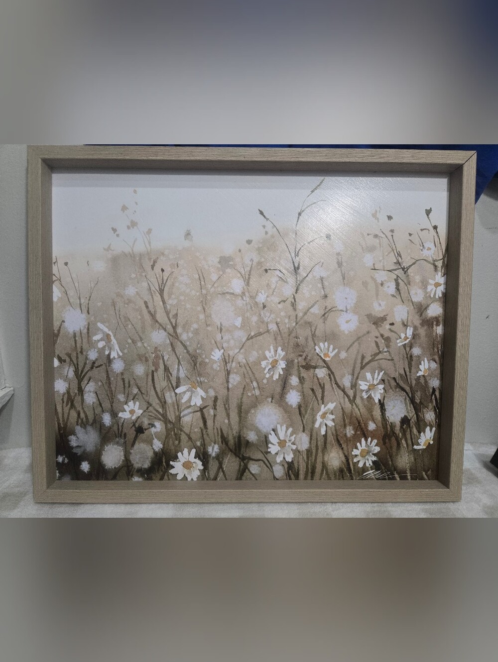 Neutral Daisy Field Wall Art Print - Home Wall Decor